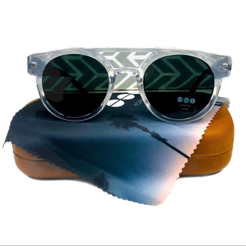 KOMONO Dreyfuss Clear/Silver Sunglasses 🕶 (NEW)